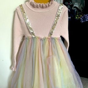 Lola and the boys Rainbow Shimmer Tulle Dress